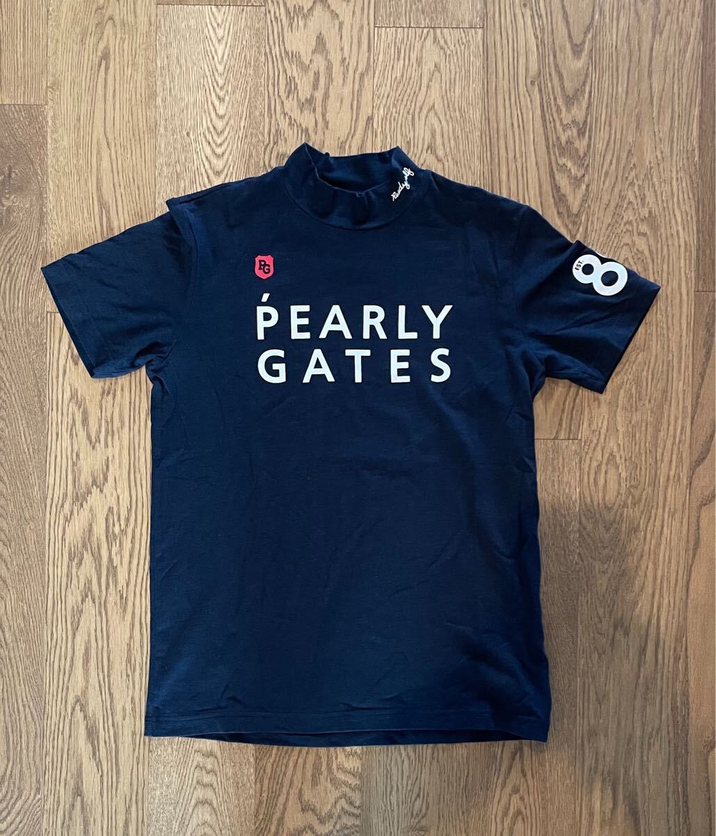 パーリーゲイツ モックネックシャツ 半袖 サイズ4 紺拍卖