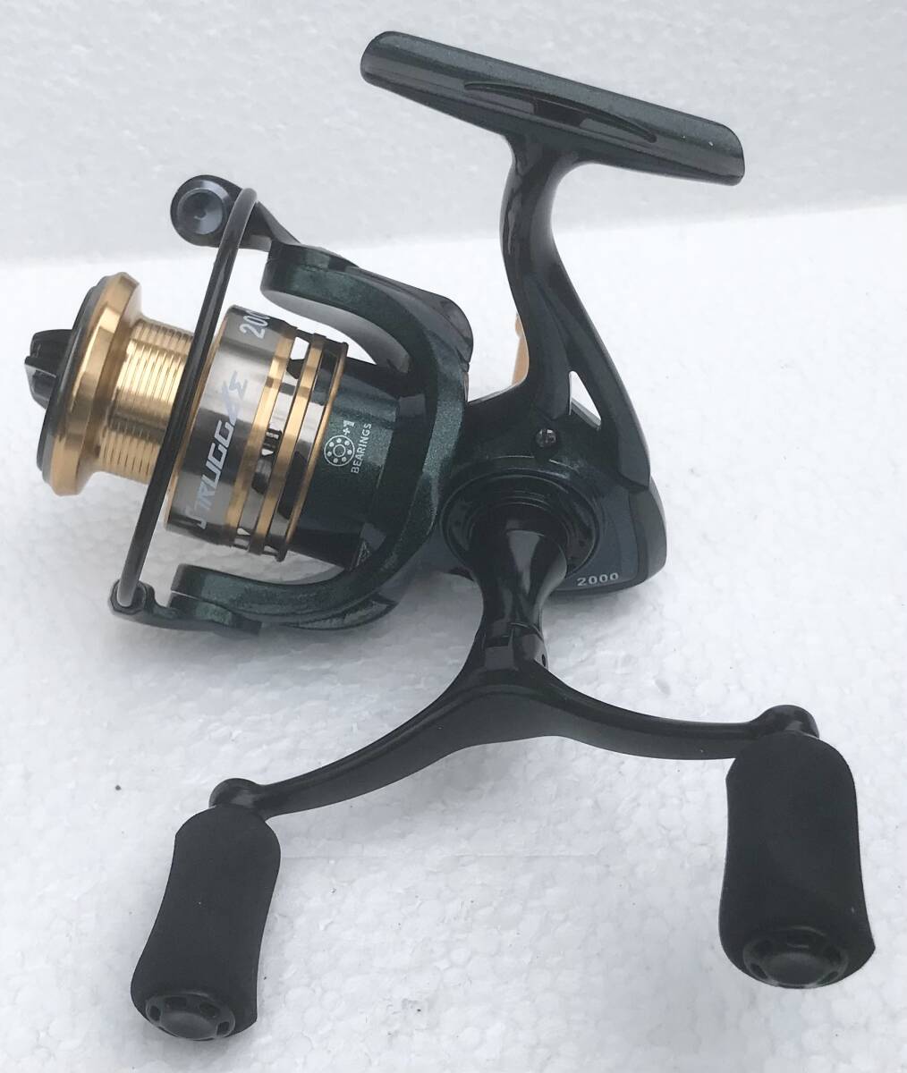 STRUGGLE2000☆送料無料☆新品未使用☆ダークグリーンメタ+ゴールド☆デュアルハンドル☆左右ハンドル変更可能☆248グラム☆アルミスプール拍卖