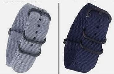 NATOタイプ 18mm 時計ベルト ネイビー グレー 2本組 ナイロン 替えバンド 替えベルト拍卖