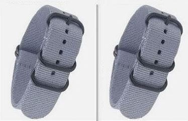 NATOタイプ 18mm 時計ベルト グレー 2本組 ナイロン 替えバンド 替えベルト拍卖