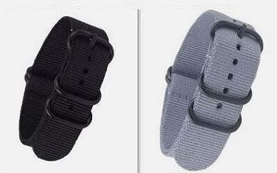 NATOタイプ 18mm 時計ベルト グレー ブラック 2本組 ナイロン 替えバンド 替えベルト拍卖