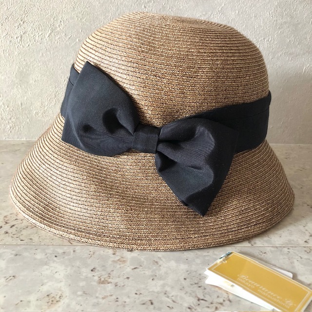 三越購入 美品 2度のみ使用 UV対策 紫外線防止加工 Beaurance LX ビューランス ミカヨマツシマ ペーパーハット 麦わら帽子拍卖