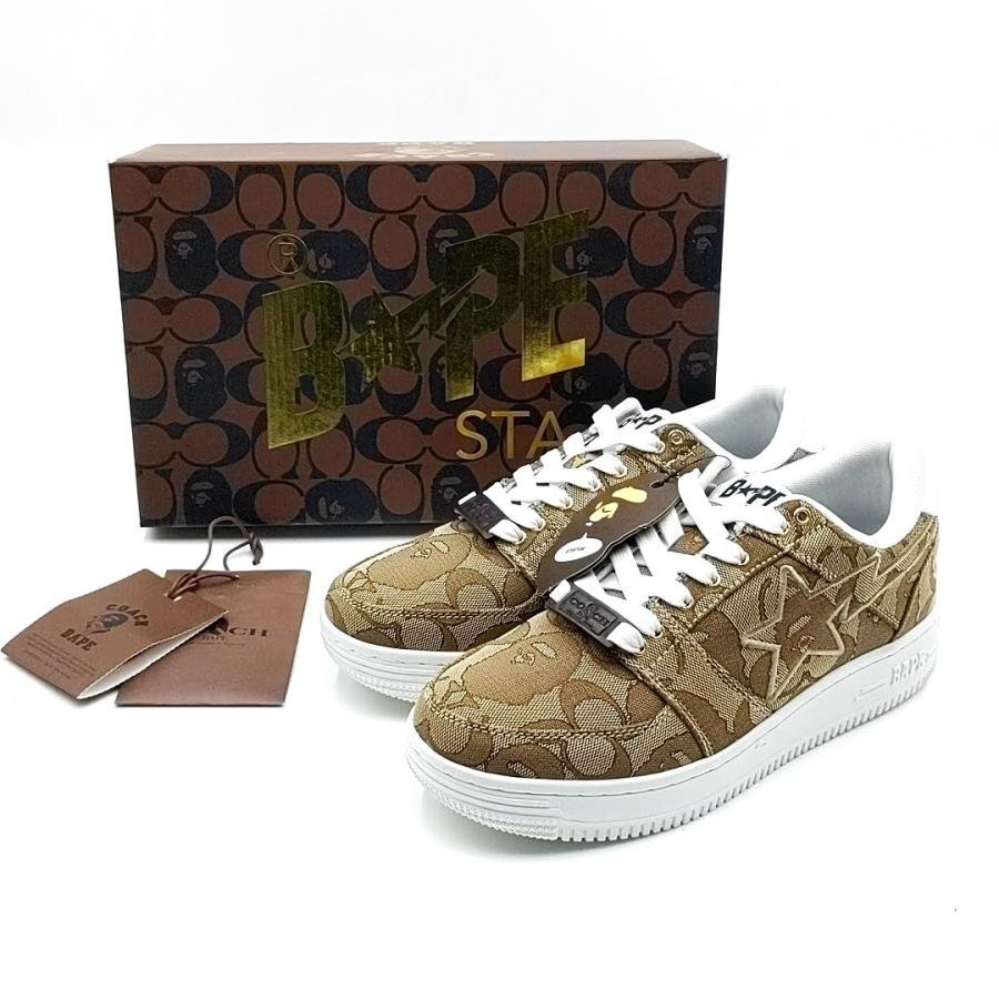 送料無料 新品 未使用 コーチ アベイシングエイプ COACH A BATHING APE スニーカー ベイプスター 8 メンズ拍卖