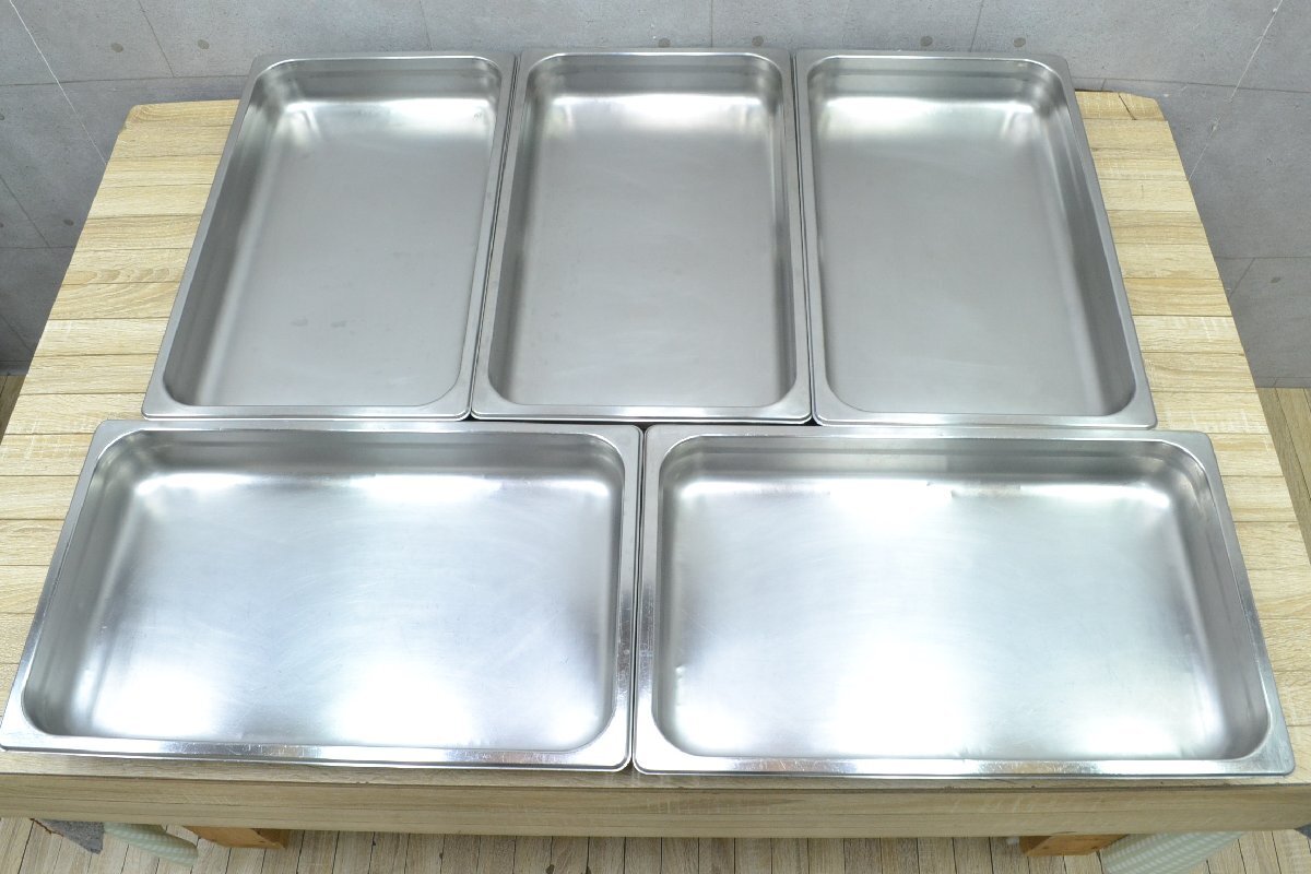 W1355■KYS■ホテルパン 5枚セット■1/1×65mm■ガストロノームパン■外寸 約幅530×奥行き328×高さ65mm拍卖