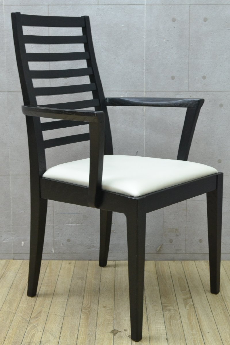 W1329■秋田木工■IDC大塚家具取扱■ダイニング アームチェア 1脚■高さ(約)905mm×幅(約)545mm×奥行(約)535mm拍卖