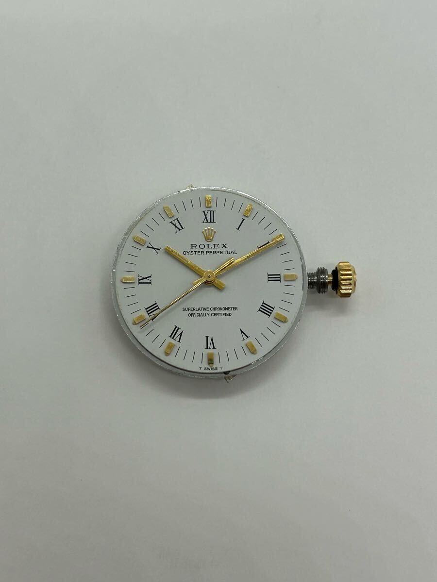 ロレックス ROLEX オイスターパーペチュアル 白文字盤 Cal.1570 ムーブメント パーツ トリチウム 稼動品 純正品 1005 1002 1016 等拍卖
