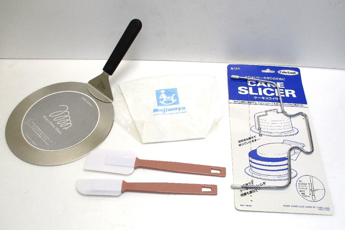 ★ 100479 ケーキ道具 5点セット manymanycake 他 DB2028 ケーキキャリーφ21cm ケーキスライサー幅25.5cm 未使用 ★拍卖