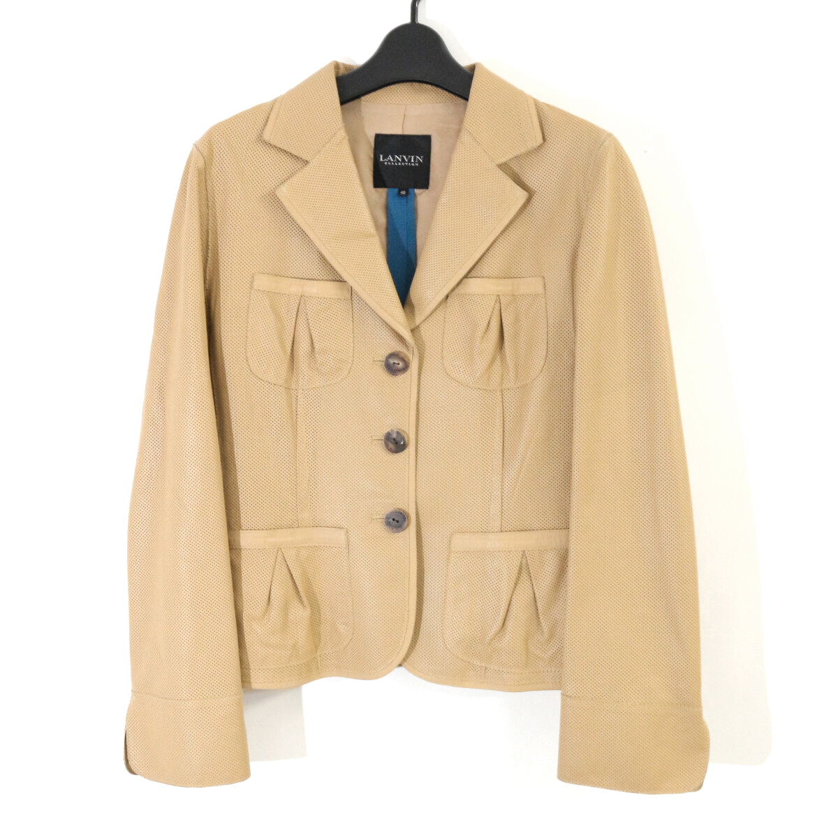 LANVIN COLLECTION 4ポケットパンチングレザージャケット 40 P7J7367 ランバン コレクション拍卖