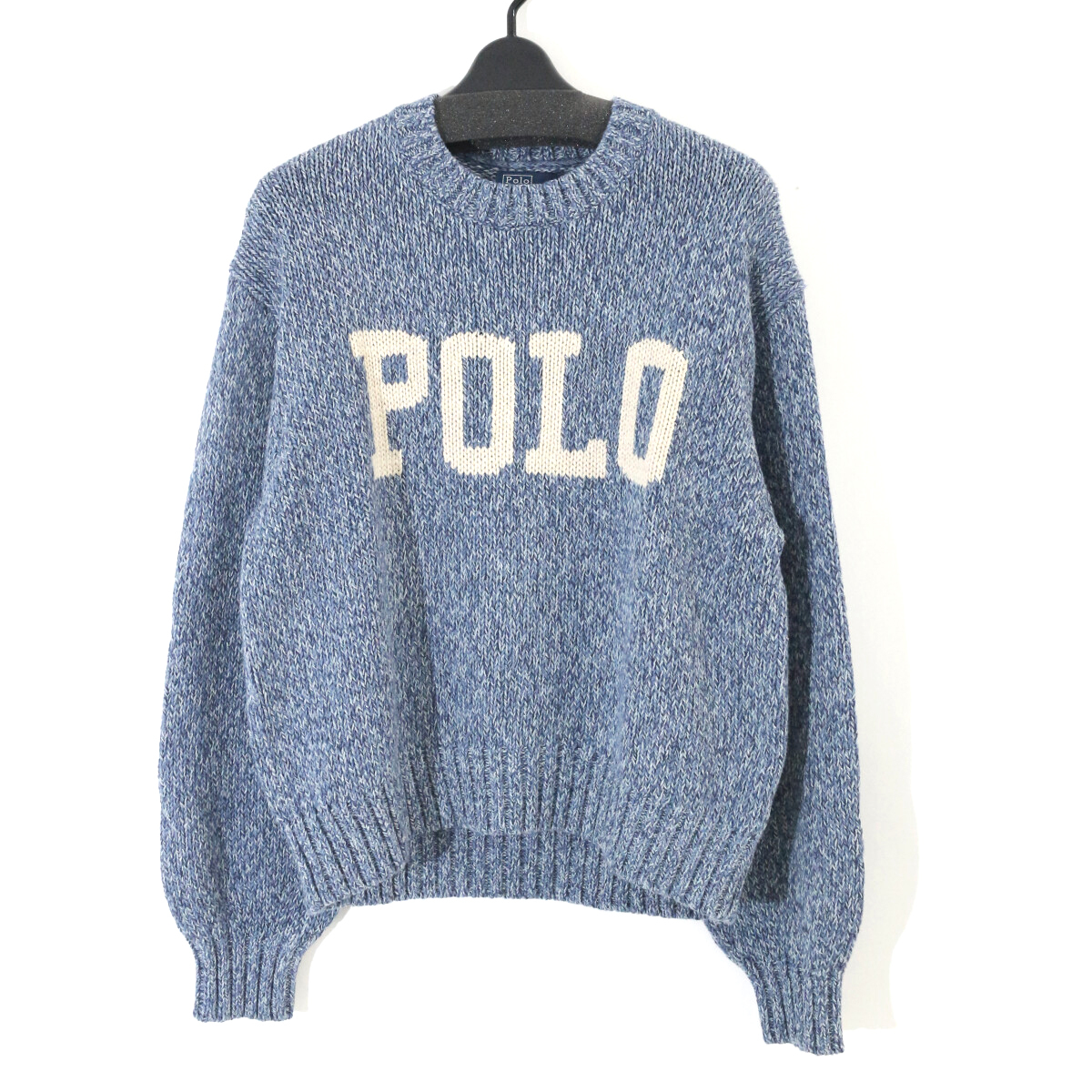 POLO RALPH LAUREN 23AW ロゴインターシャメランジクルーネックニット S 211924441001 ポロラルフローレン拍卖