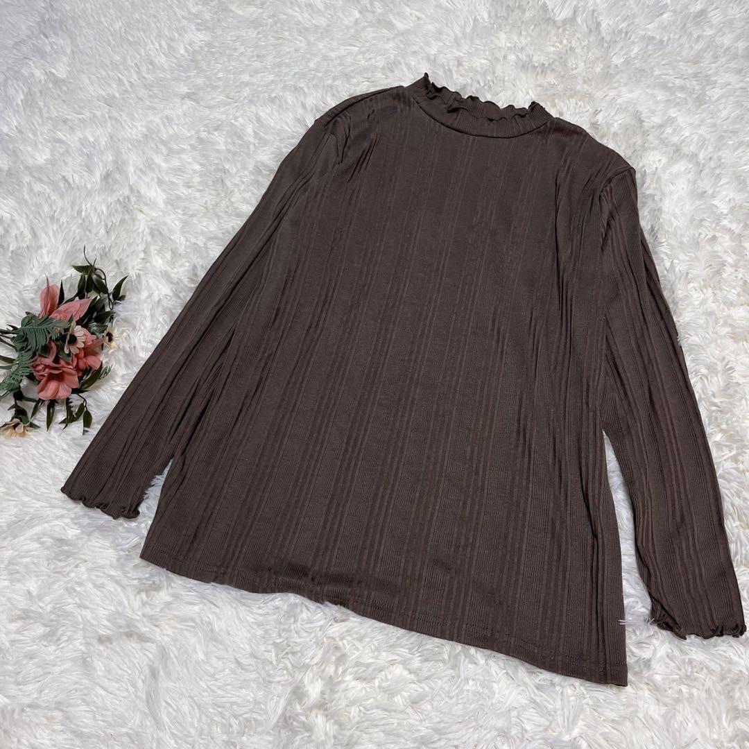 トップス 3L 長そう カジュアル ブラウン 薄手 インナー拍卖