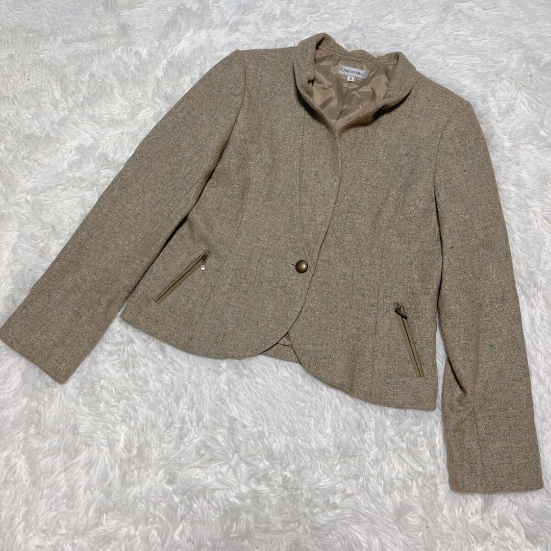 chris montez 2 ノーカラージャケット カシミヤ混合 おしゃれ拍卖