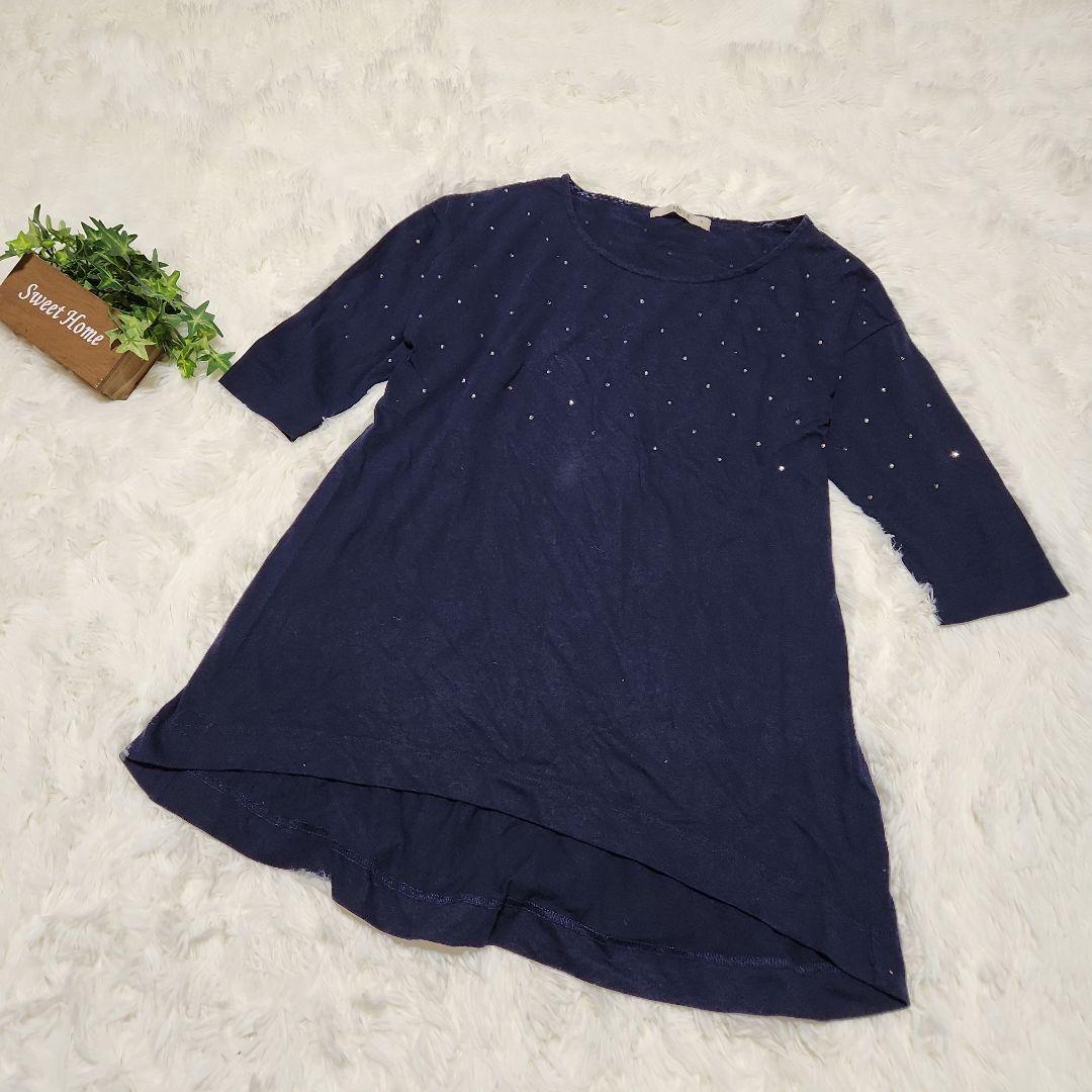 シュカ shuca チュニック M キラキラ 五分袖 半袖拍卖