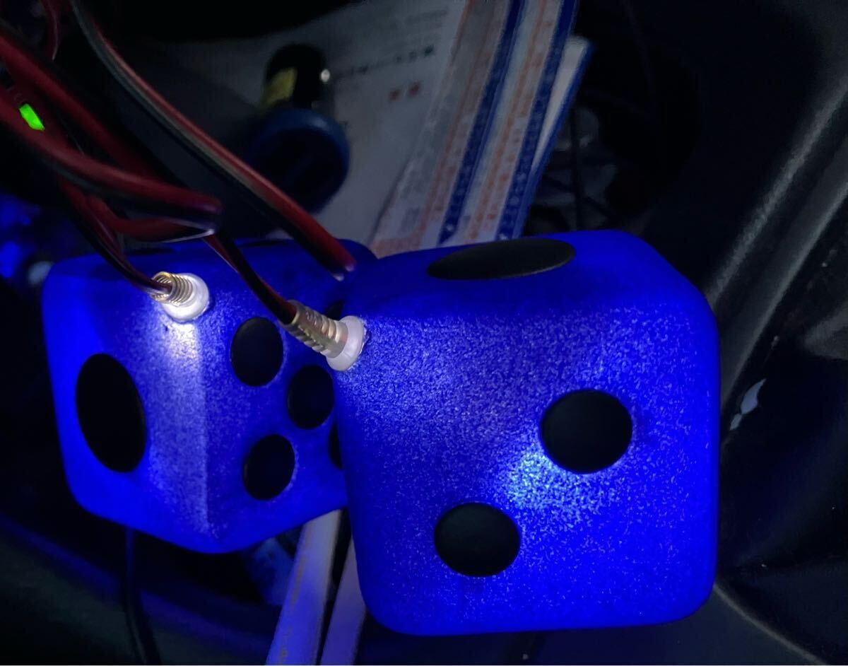 愛知 当時物 旧車 青灯 CBX GS ホーク バブ ゼファー XJR ザリ ゴキ RZ GT GX 71 暴走族 ダイス サイコロ ルームミラー ブルー 拍卖