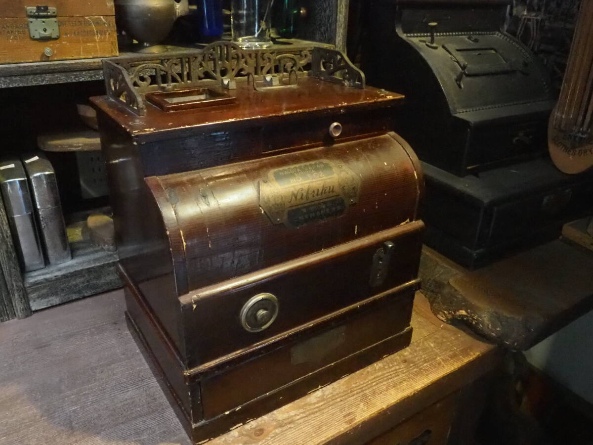 【昭和レトロなレジスター】キャッシャー古道具アンティーク金庫インテリア収納ケース貯金箱シャビー引出しコレクションボックス拍卖