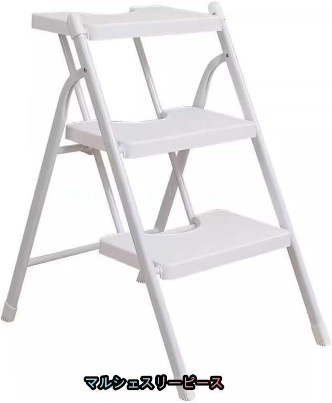 ステップスツール 梯子 脚立 ステップ 折りたたみ耐荷重120KG滑り止め付き 鉄プラスチック 安定 コンパクト軽量多機能洗車台(ホワイト3段)拍卖