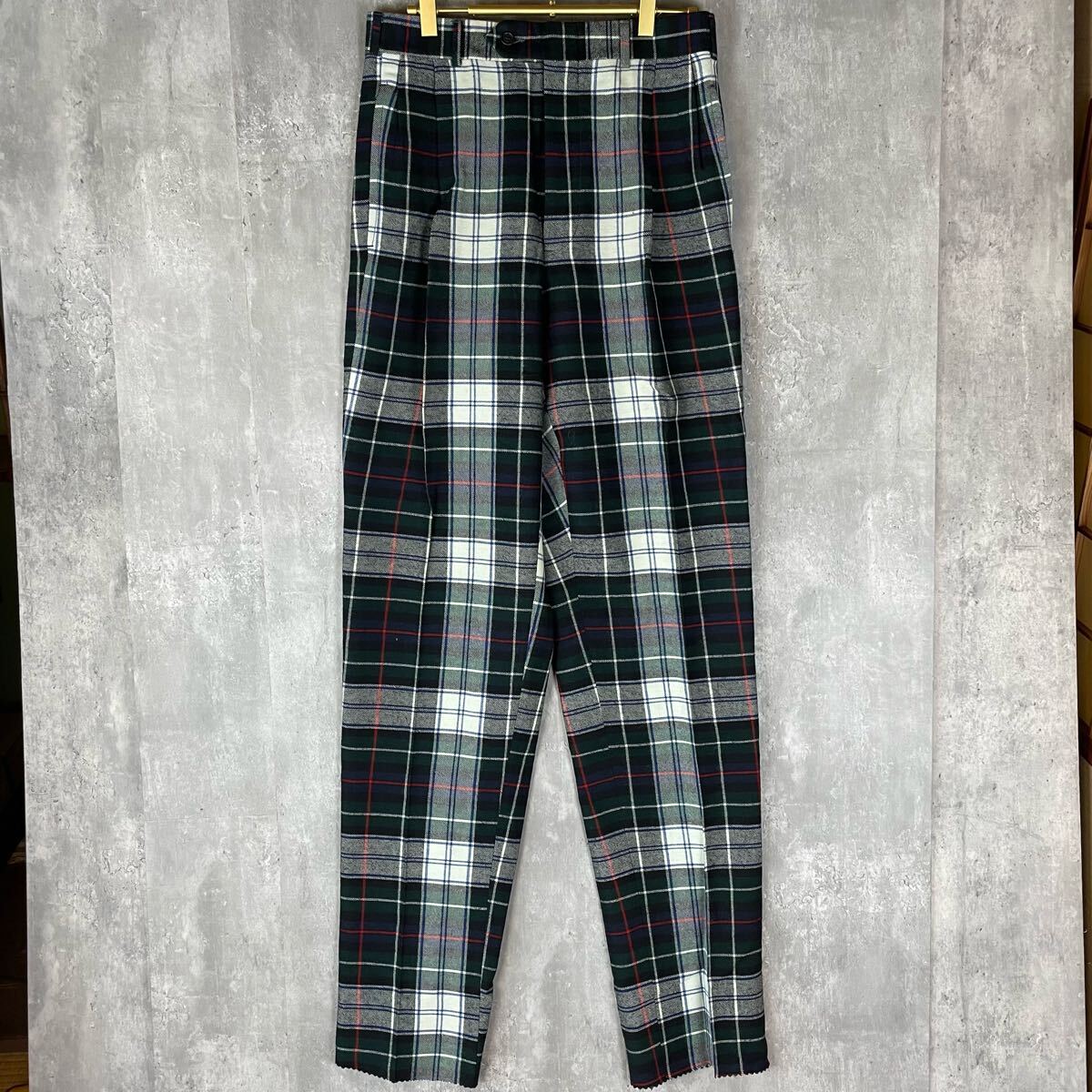 【USA製】CRICKET&ROW デッド ウールスラックスTALON W30 ウール パンツ チェック拍卖