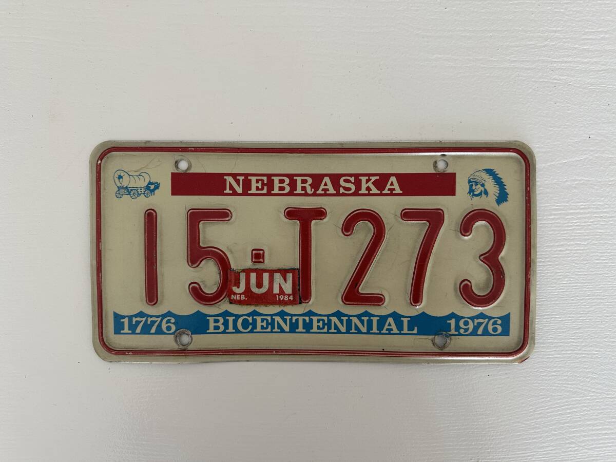 ◇ アメリカ ★建国200年記念プレート★ ネブラスカ州 発行 Nebraska 自動車用 ナンバープレート (15 T273)拍卖