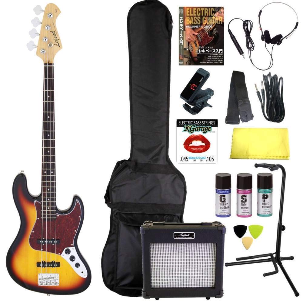 即決◆新品◆送料無料Legend LJB-Z TT 3TS(3 Tone Sunburst タートイズピックガード) 完璧15点セット/ARIAアンプ拍卖