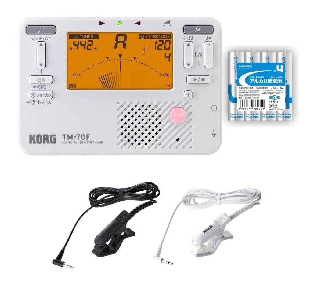 即決◆新品◆送料無料KORG TM-70F WH+CM-400セット/単4電池×4本付 チューナー/メトロノーム(ホワイト)+コンタクトマイクセット/メール便拍卖