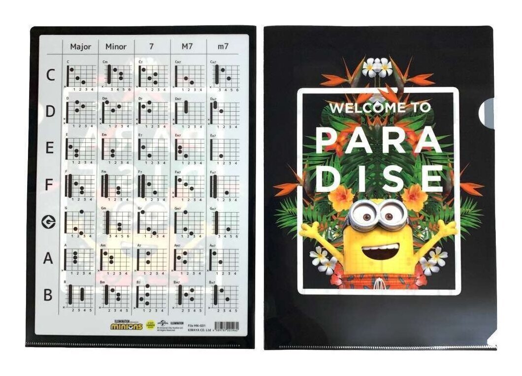 即決◆新品◆送料無料KIWAYA File MN-G01 minions ミニオンズ ギターコード表付 クリアファイル/メール便拍卖