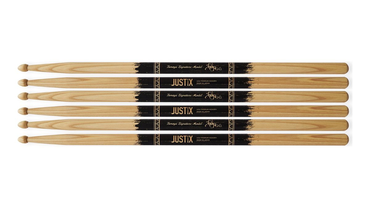 即決◆新品◆送料無料JUSTIX JSX-TMY/3ペア ナチュラル Tomoya ONE OK ROCK ワンオク シグネチャー ドラム スティック/3ペア拍卖