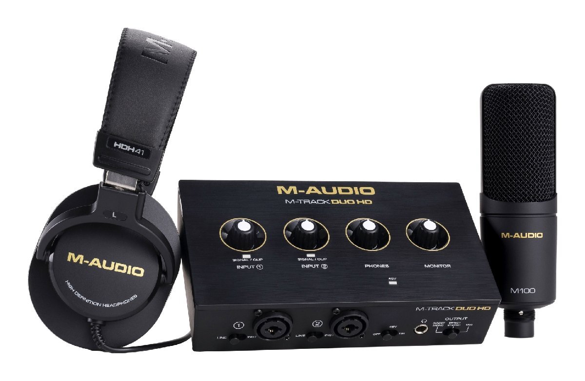 即決◆新品◆送料無料M-Audio M-Track Duo HD Producer Pack オーディオインターフェース+ヘッドホン+コンデンサーマイクセット拍卖