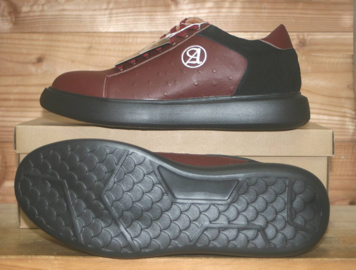 送料無料/新品☆ 6cmアップ 大人のレザースニーカー シークレットシューズ ANTIBA AN4622 (アンティバ)拍卖