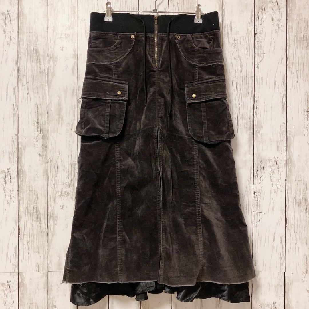 【ラシュッド】ロングスカート 焦茶 ダークブラウン カジュアル ヴィンテージ古着拍卖
