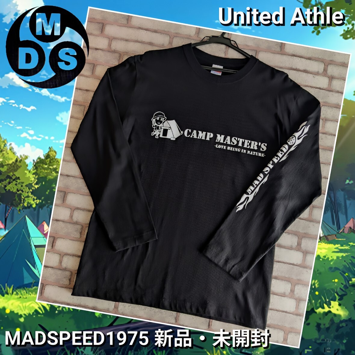 ※在庫処分!【MADSPEED】趣味Tシャツ キャンプ ソロキャンプ ゆるキャンプ グランピング キャンプ好きな人の1着に! ブラック 長袖 XL拍卖