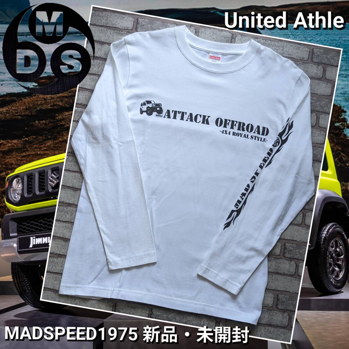 ※処分特価!【MADSPEED】趣味Tシャツ ジムニー ジムニーシエラ JIMNY(JB64W JB74W JB23W etc)4WD オフロード ホワイト 長袖 Lサイズ拍卖