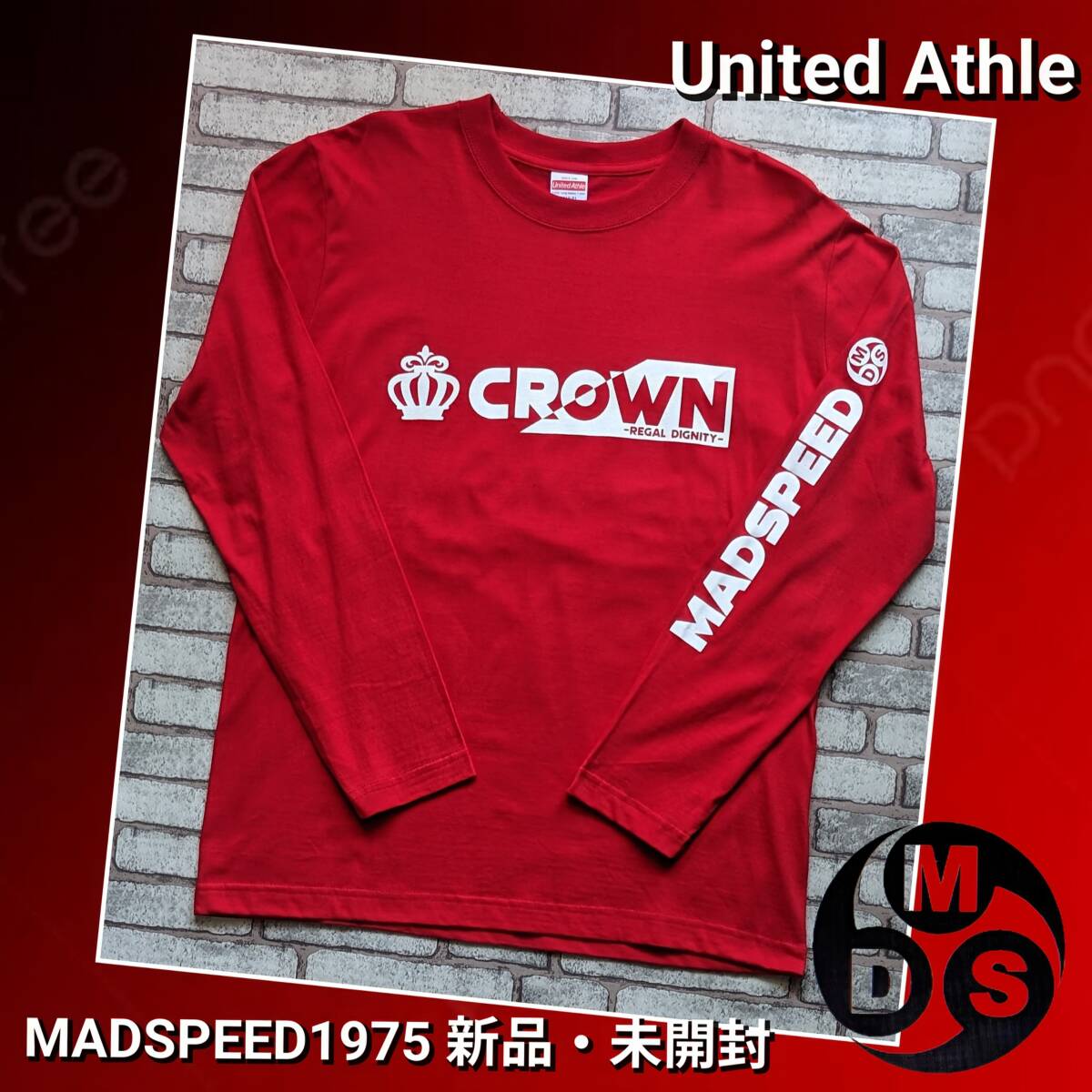 ※処分特価!【MADSPEED】趣味Tシャツ 王冠 クラウン crown クラウンクロスオーバー ロイヤル アスリート ver 長袖 レッド XLサイズ拍卖
