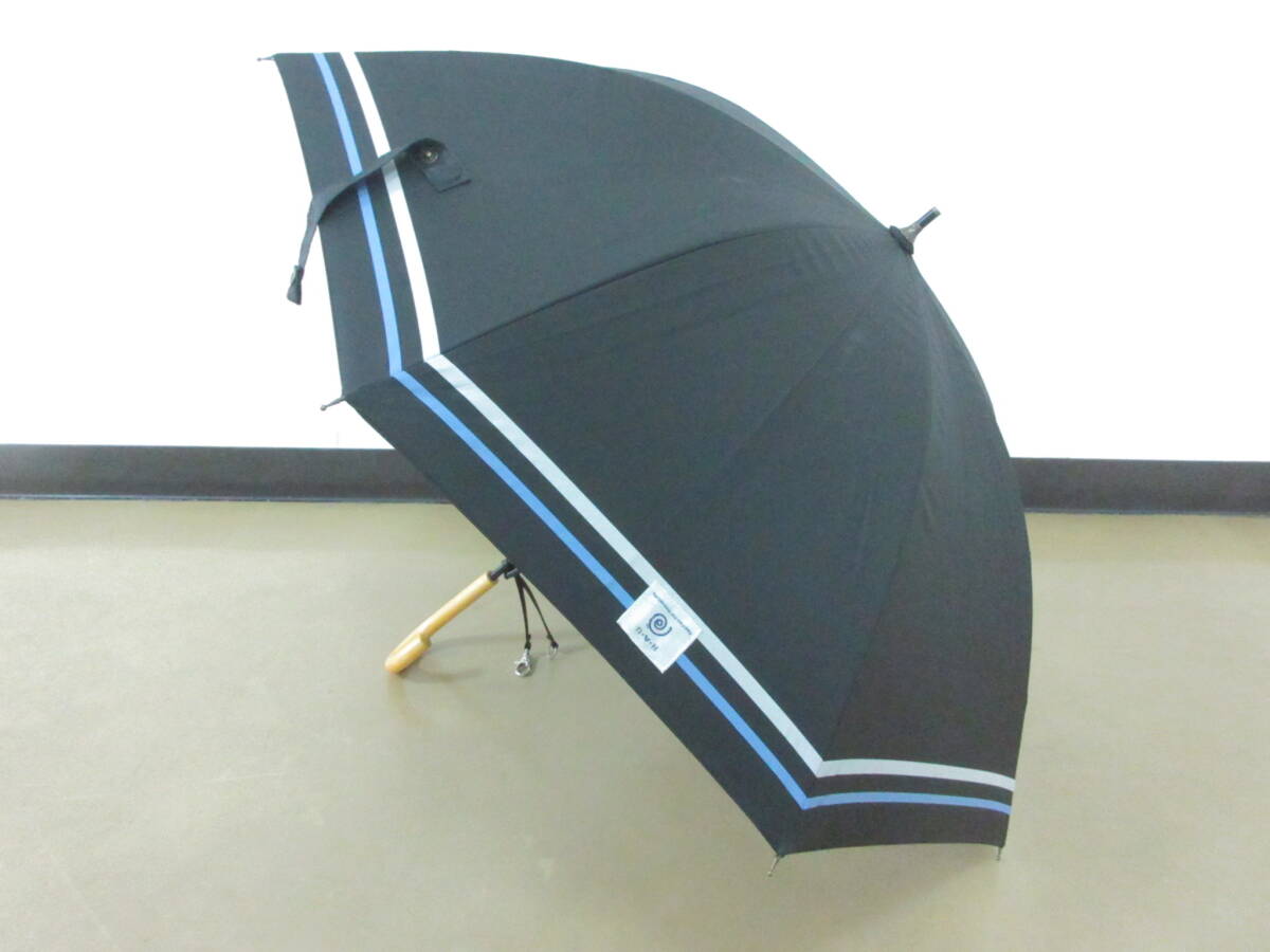 ( せ-A4-8106 )H・A・U ハウ 日傘 長傘 手開き式 ブラック 黒 全長約63cm 半径約42cm 中古拍卖