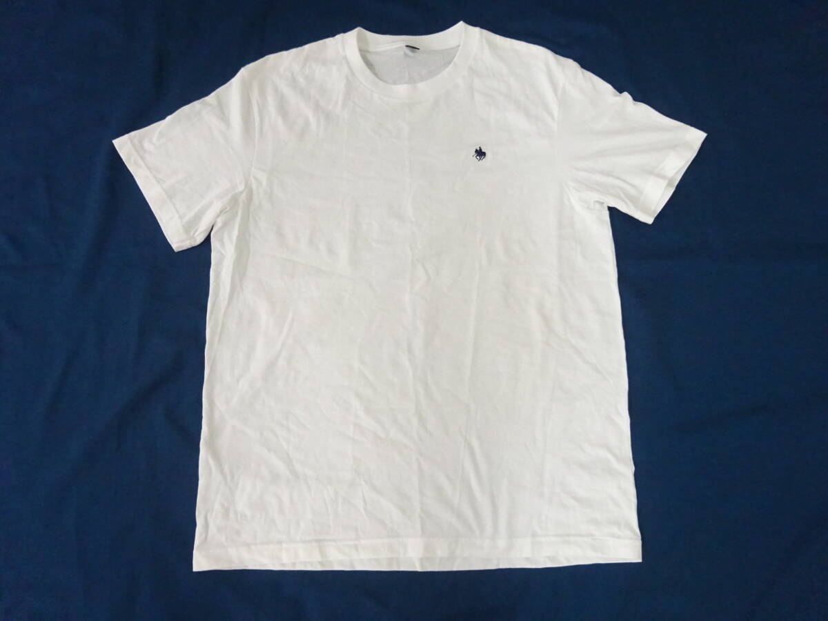 (M-221)POLO British Country Spirit ポロ・ビーシーエス Tシャツ 半袖 LLサイズ 男女兼用 刺繍 白色 ホワイト 中古拍卖