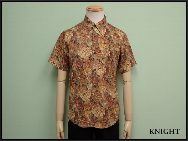 送料無料 TORNADO MART 花柄シャツ◆トルネードマート/ゴブラン織り風/半袖/メンズ/25*5*4-15拍卖