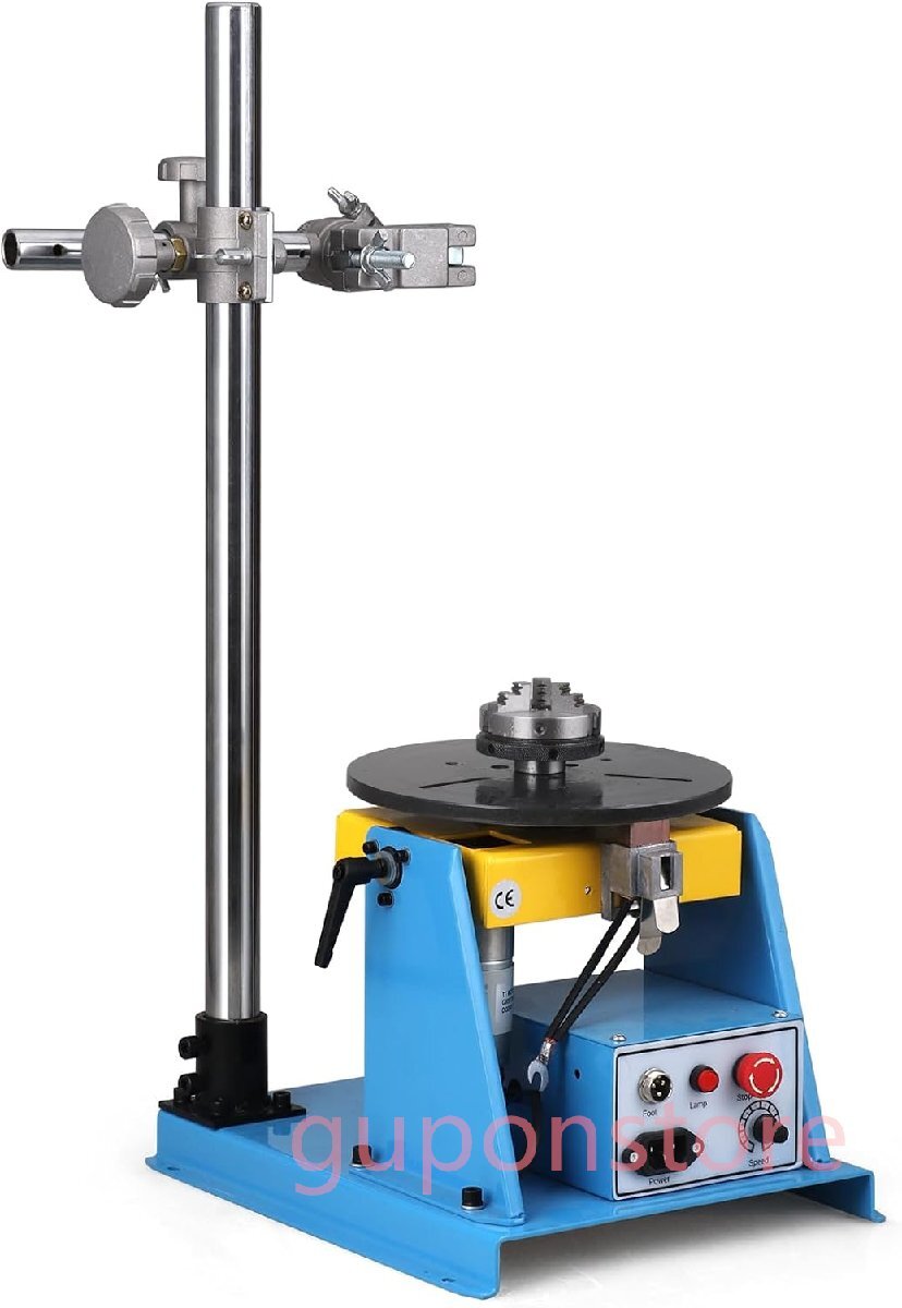 ポジショナー 小型溶接ターンテーブル 10KGロータリーポジショナー 65㎜チャック (600*330mm トーチスタンド付き)拍卖