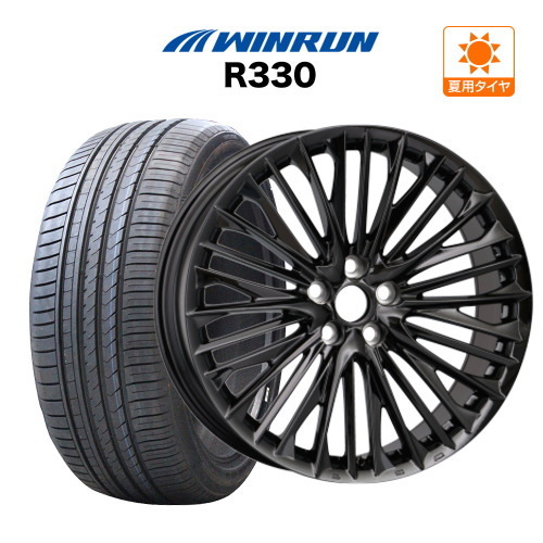 20インチ 8.5J 114.3 ホイール 4本 WALD ヴァルド ジェニュインライン F-001 Limited Black ウインラン R330 245/45R20拍卖