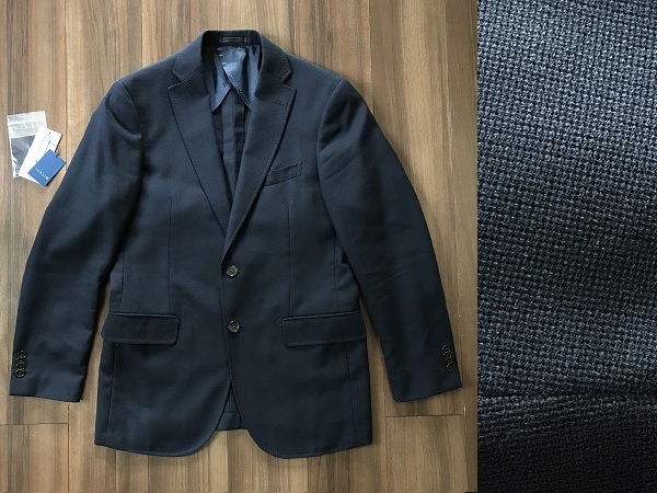 美品 TAKA-Q 洗える テーラードジャケット 紺 L/タカキュー/春夏/cool max/ドライ/スーツ/ジャケット/ウォッシャブル/ネイビー/アンコン拍卖