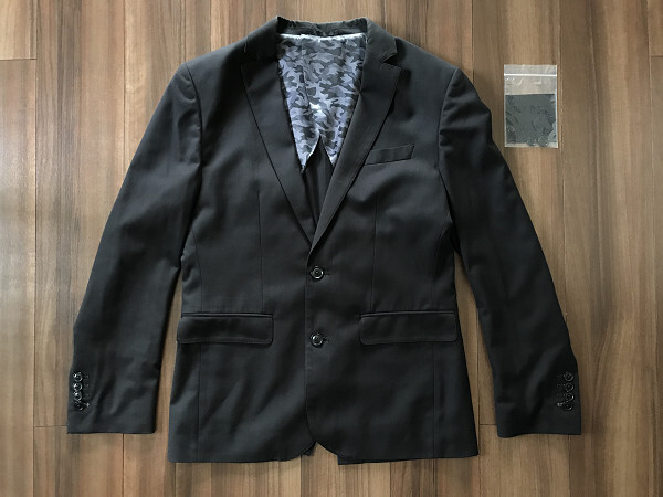 ABAHOUSE ecru アバハウス エクリュ テーラードジャケット 背抜 春秋冬 黒 裏地 迷彩 サイズ4 シングル/ビジネス/カジュアル/ジャケット拍卖