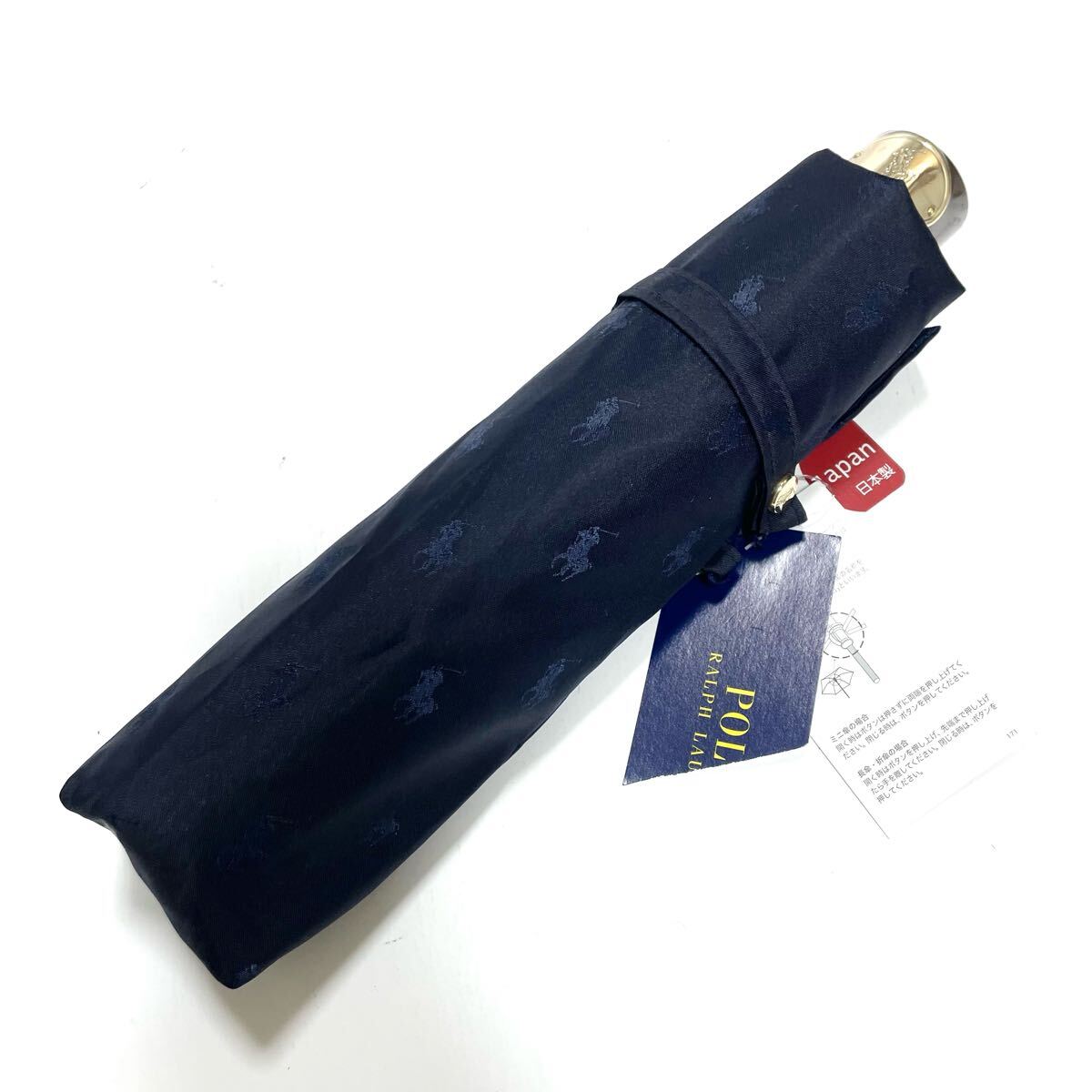 G 新品 ラルフローレン 傘 雨傘 折りたたみ傘 ポニー総柄 日本製拍卖