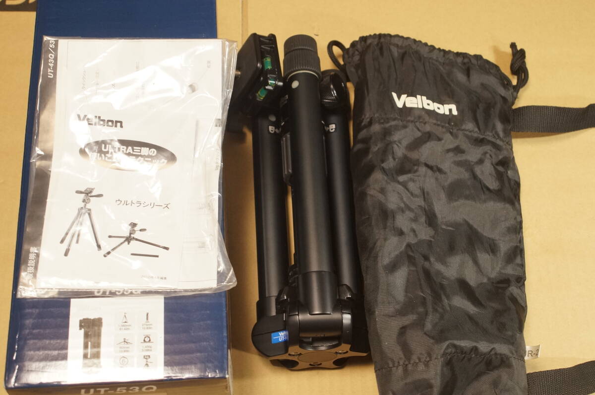 6A 『とてもキレイ』Velbon UT-53Q(ベルボン) 中型アルミ製三脚拍卖