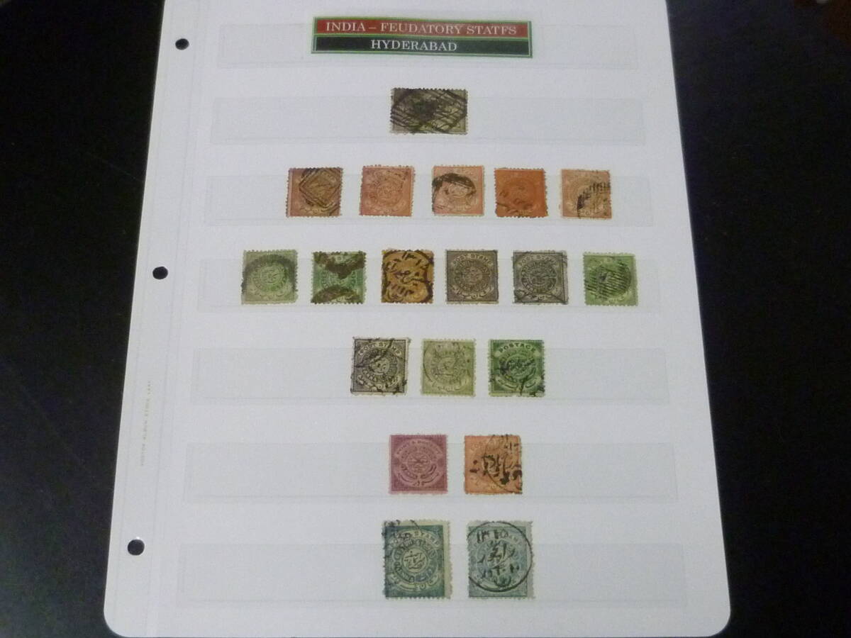 25SE M №40 インド切手 HYDERABAD 1869-1900年 SC#2-14aの内 9種 計19枚 使用済拍卖