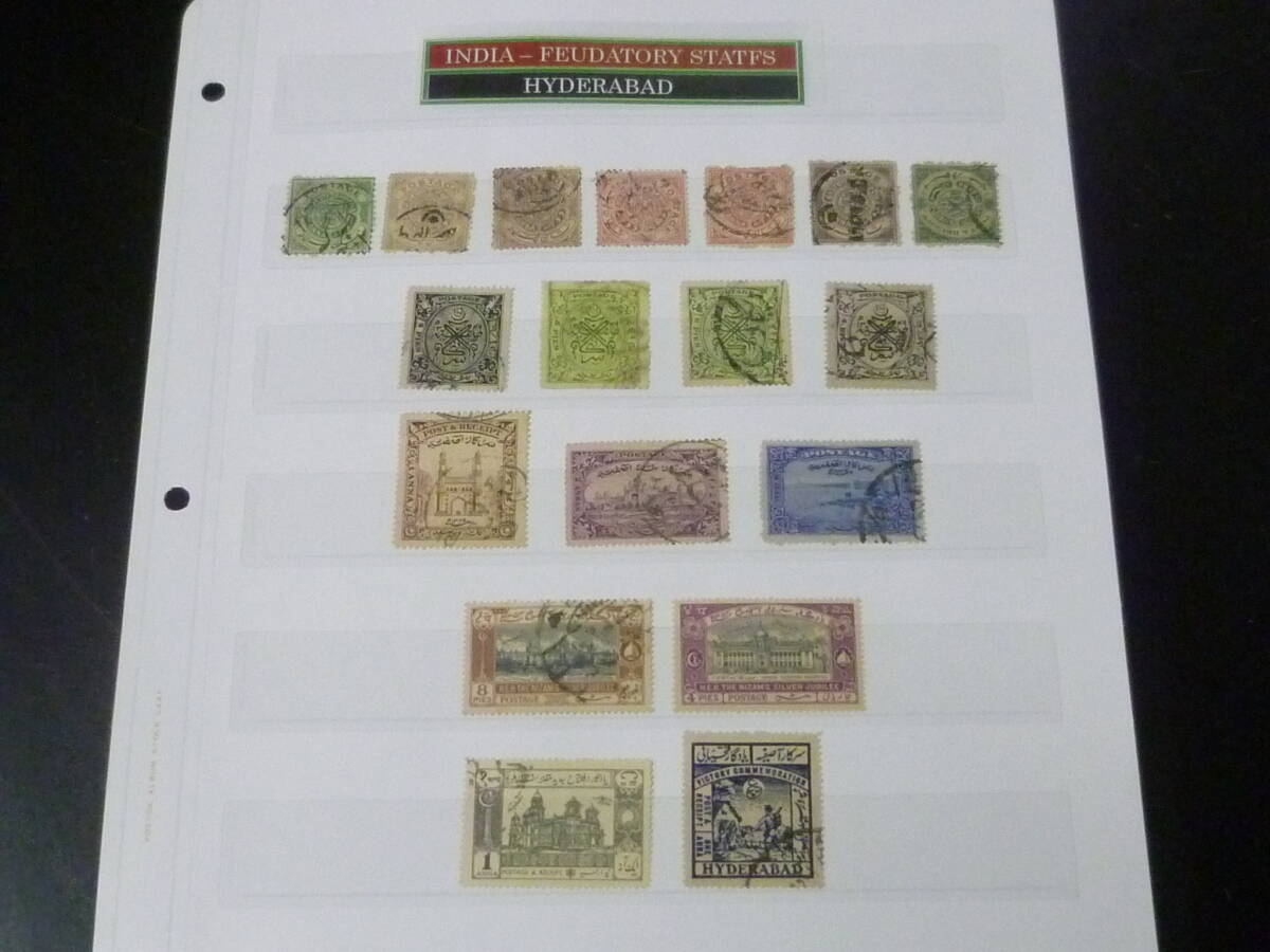 25SE M №45 インド切手 HYDERABAD 1908-1947年 SC#20-54の内 計18枚 使用済拍卖