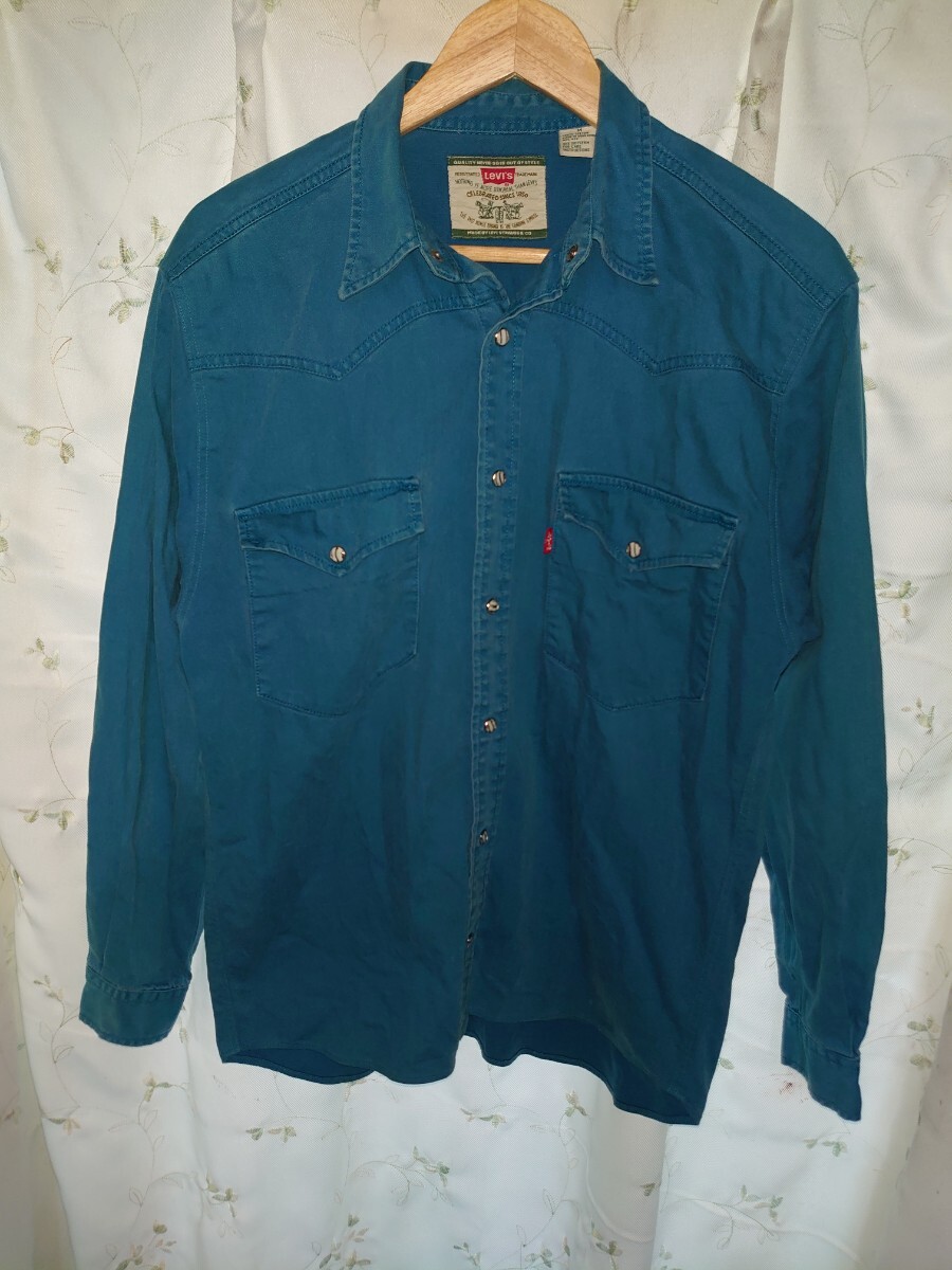Levi's リーバイス 香港製 デニムシャツ ビンテージ ウエスタンシャツ Mサイズ 拍卖