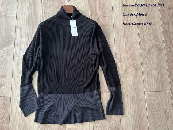 新品 未使用 COMME CA ISM コムサイズム メンズ タートルネック ニット セーター Lサイズ 拍卖