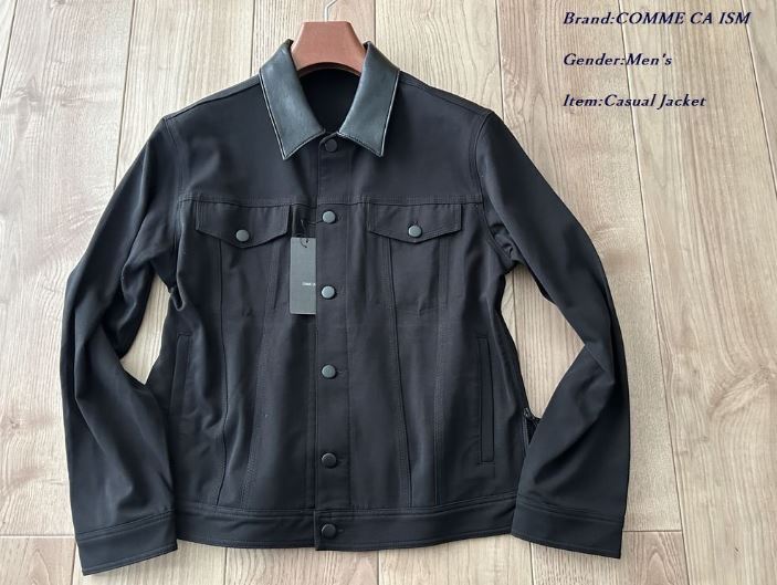 新品 未使用 定価1万円 COMME CA ISM MEN コムサイズム メンズ デニム風 ストレッチ ジャケット ジャンパー ブルゾン ブラック Sサイズ拍卖