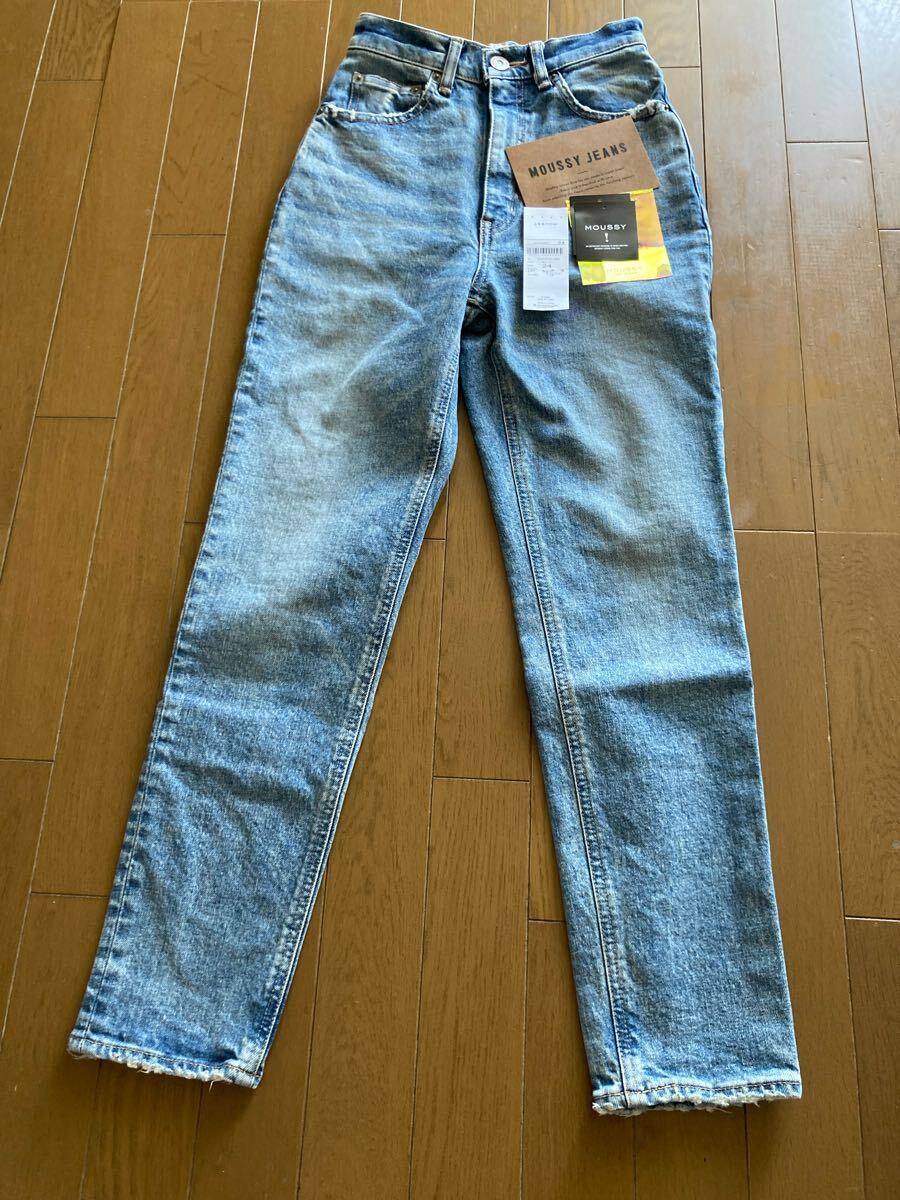美品☆moussy マウジー HW ISM SKINNY 24 ブルー スキニーデニム拍卖