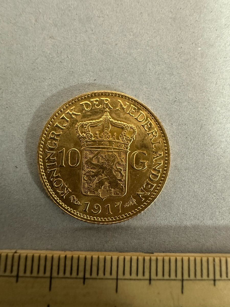 1917年オランダ 10ギルダー金貨 10グルデン金貨 ウィルヘルミナ女王 金貨 モダンコイン アンティークコイン 現物資産 Netherlan 外国拍卖