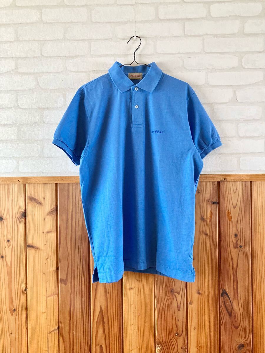 日本製 ZABEAT メンズ 半袖 ポロシャツ Lサイズ 青 ブルー トップス 紳士服 ゴルフにも♪ 綿100% polo shirt B拍卖