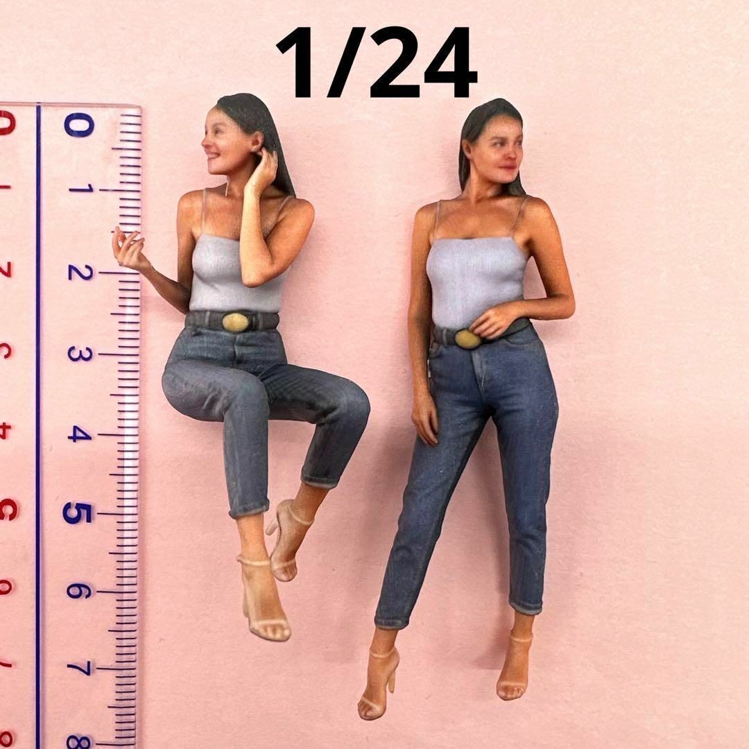 1/24 NU-1067 NU-1077 フィギュア2体 1/64より大 リアルフィギュア ミニチュアイメージ ミニカーに 完成品 ドールハウスに拍卖