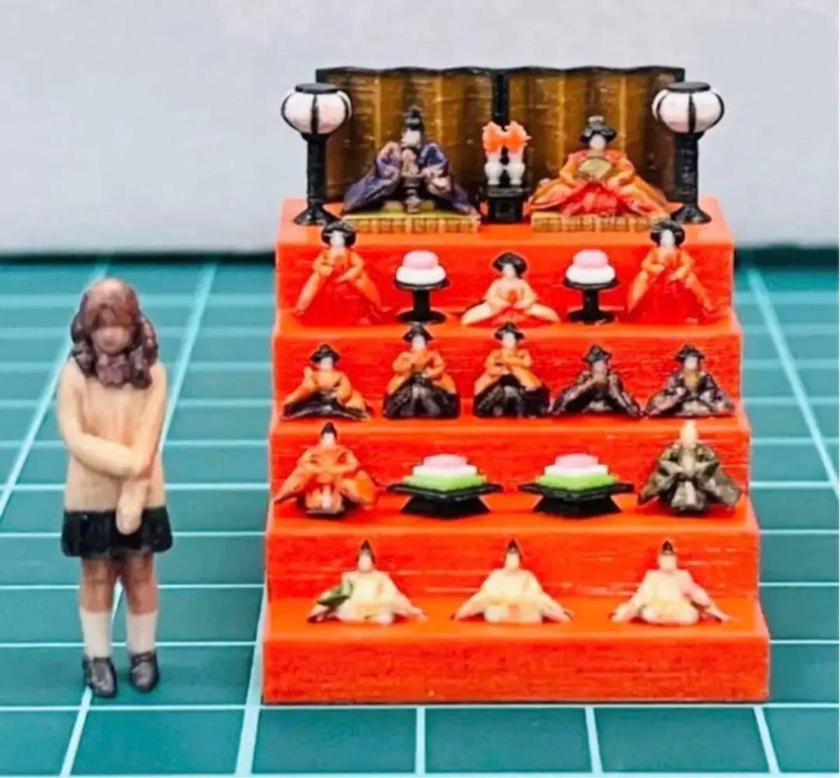 ミニチュア★ミニミニひな人形★ひな人形★1/64★フィギュア★雛人形★豆雛★ジオラマに★ミニカーに★リアルフィギュア★完成品★ひな祭り拍卖